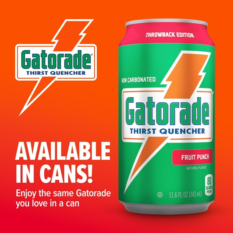 Gatorade Thirst Quencher Fruit Punch, 11.6 fl oz Cans, 18 Pack photo 4