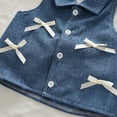 thumbnail image 5 of WERYOUNG Girls Summer Outfits Sleeveless Denim Vest And Skirt With Bow Neckline Western Style Two Piece Sets For Kids Comfortable Clothing Sets 2-3 Years, 5 of 7