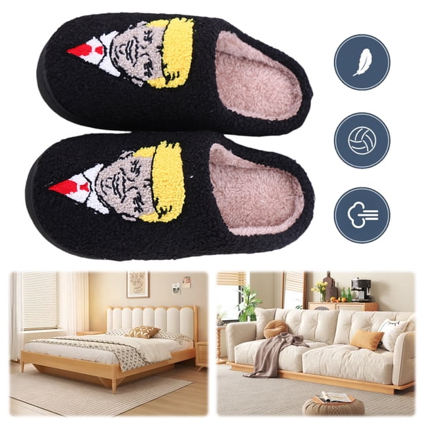 Pantuflas Con Punta Cerrada Felpa Cómodas Antideslizantes para Hombres Y Mujeres