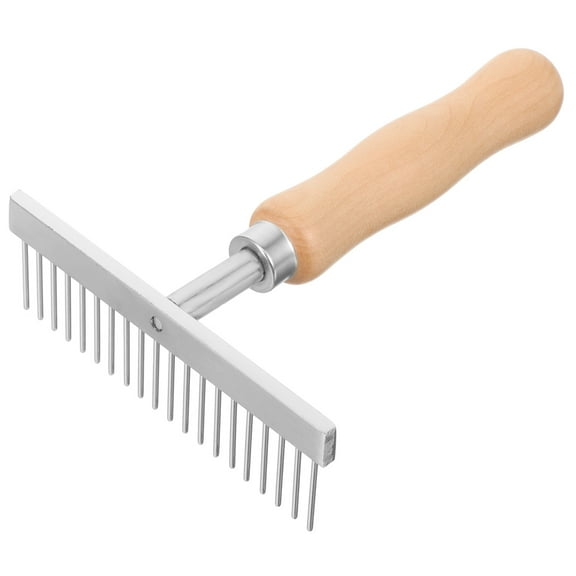 LEORX Pet Dematting Comb 1Set Rake Shaped For Dogs Cats Grooming Sessions With Wood Handle