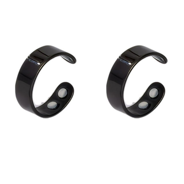 Ruiboury 2pcs Stainless Steel Engraved Calmi Ring Low Profile Comfort For Focused Living All Day Helps black