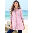 thumbnail image 6 of Roaman's Women's Plus Size Kate Long-Sleeve Crisp Cotton-Blend Button-Front Tunic, 6 of 6