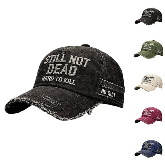 Bbyeadc Unsex Still Not Dead Yet Hat, Still Not Dead Hard to Kill Hat Embroidered Funny Saying Humorous Baseball Caps for Men Women,Black (One Size)