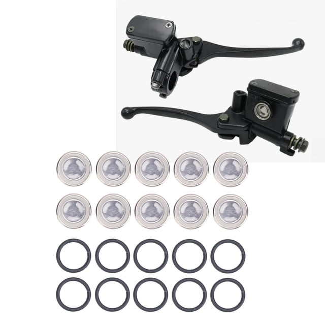 10pcs Brake Master Cylinder Sight Glass Lens Gasket Repair Kit Motorcycle Brake Master Cylinder Window with O Ring for Motorcycle ATV