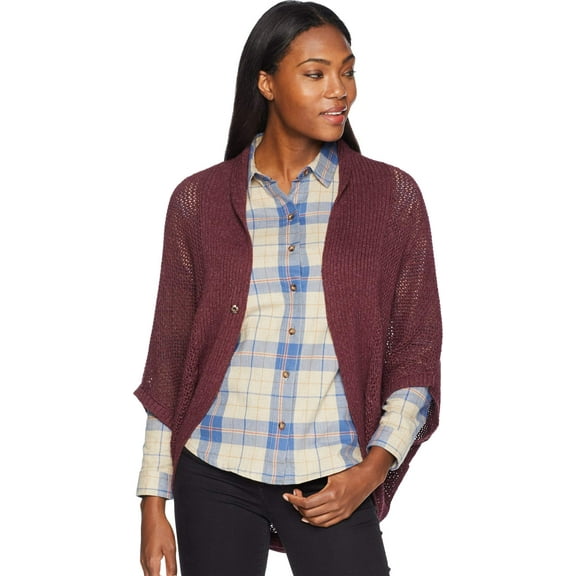 prAna Women's Lima Cardigan, Black Cherry Heather, Large