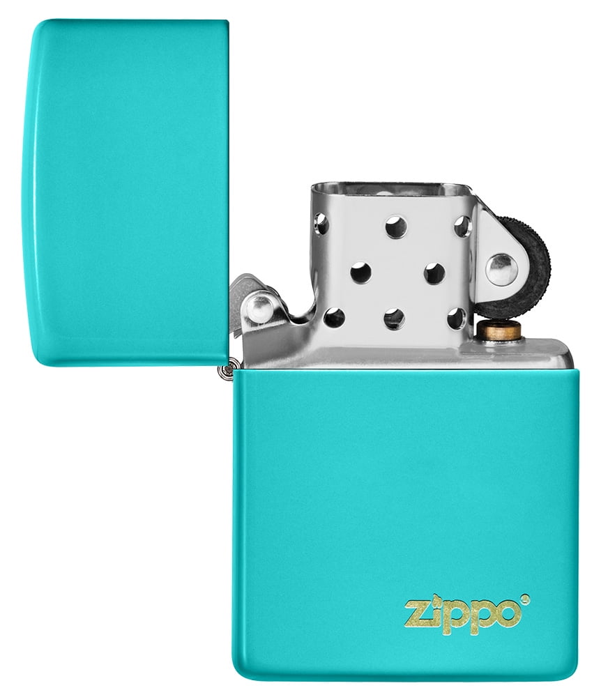 Zippo Flat Turquoise Zippo Logo Pocket Lighter