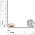thumbnail image 6 of Gem Stone King 10K Yellow Gold Red Garnet and Pink Lab Grown Diamond Engagement Ring for Women | 1.55 Cttw | Round 5MM | Gemstone January Birthstone | Size 5, 6 of 6