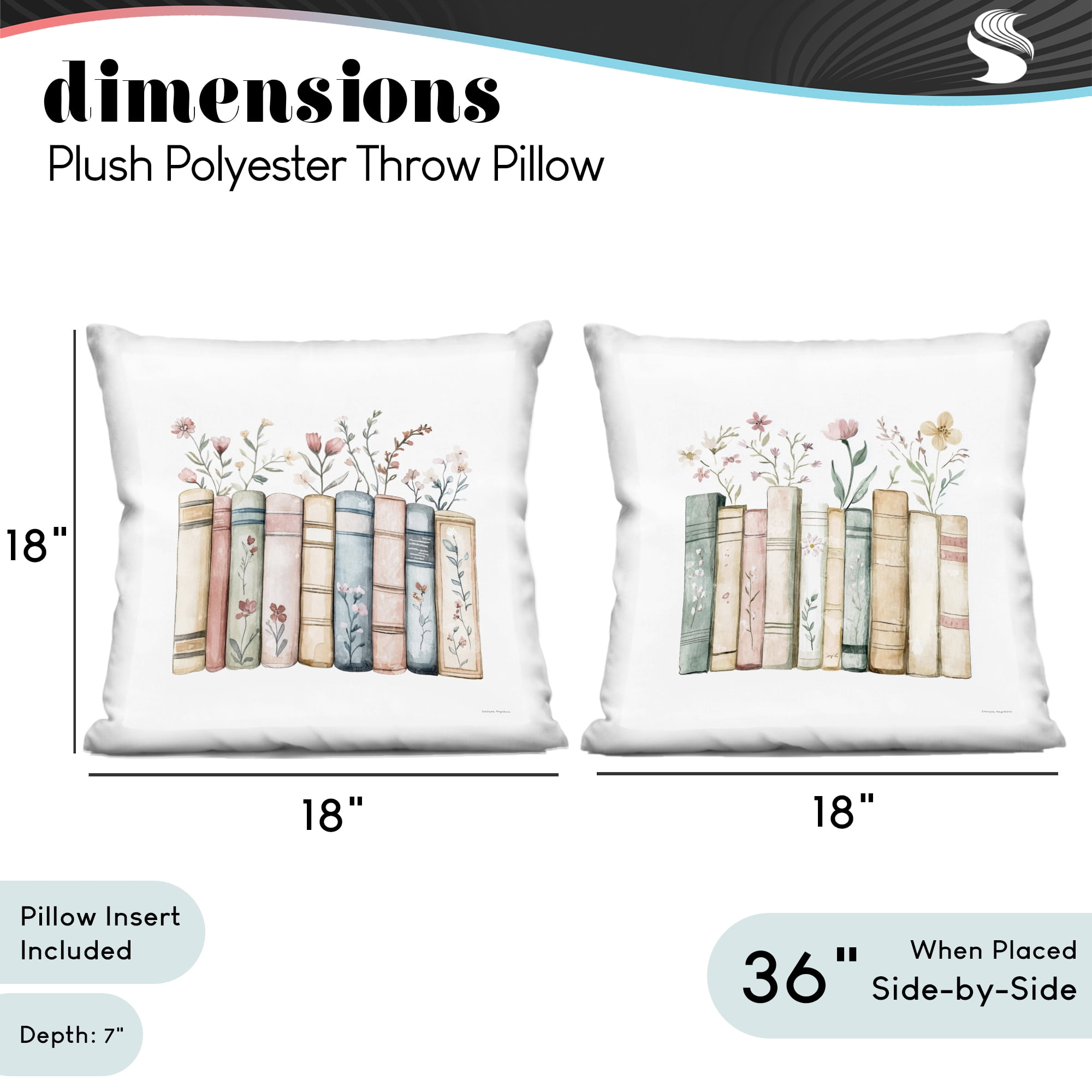 Stupell Industries Floral Stories & Blossoms 2 Piece Decorative Printed Throw Pillow Set, design by Svetlana Aleynikova