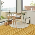 thumbnail image 3 of Segmart Deck Tiles, 12"x12" (10 Pack) Patio Pavers Solid Wood Outdoor Flooring Interlocking Patio Tiles, Striped Pattern Decking, Waterproof Balcony Flooring, Natural Color, SS2028, 3 of 12