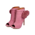 thumbnail image 5 of New Women Shoe Republic LA Gilmore Faux Suede Peep Toe Pom Pom Stiletto Bootie, 5 of 5