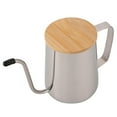 thumbnail image 2 of Cafetera de goteo para té y café, tetera de 600 ml, tetera de acero inoxidable con cuello de cisne, cafetera de goteo para acampar, regalo de cocina, 2 of 9