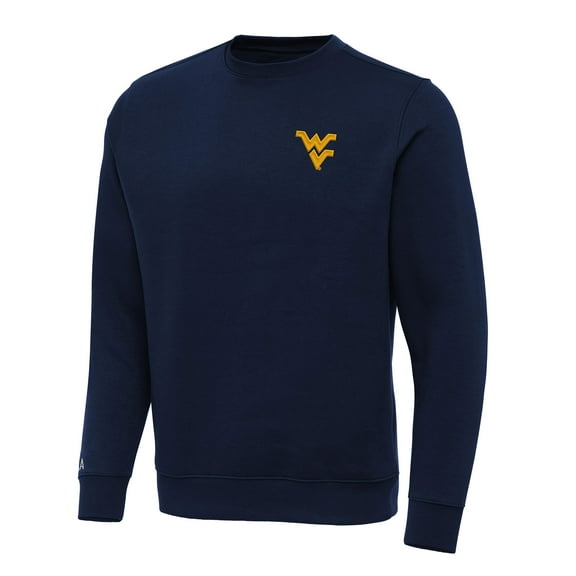 Men's Antigua Navy West Virginia Mountaineers Big & Tall Victory Crewneck Pullover Sweatshirt