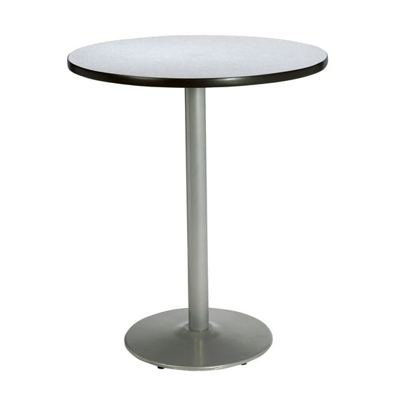 KFI Studios Mode 2.5' Round Bistro Table, Grey Nebula, Silver Base