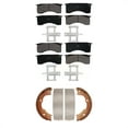 thumbnail image 1 of Transit Auto Front Rear Semi-Metallic Brake Pads and Parking Shoes Kit for Car GMC Chevrolet C5500 Kodiak Topkick with 4 Piston Caliper KFN-100570, 1 of 11