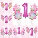 thumbnail image 2 of 11/25 Uds. Globo de látex transparente de ágata de mármol conjunto de confeti de lentejuelas cumpleaños fiesta de aniversario número Kits de decoración para fiestas Ágata rosa+lentejuelas doradas Moyic JJ15589-02, 2 of 6