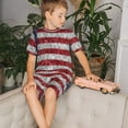 thumbnail image 4 of Fotbe America Flag Glitter Pijama Estampada de 2 Piezas para Niños – Ropa de Dormir de Manga Corta Cómoda para Niños y Niñas, Camiseta y Shorts de Algodón-Medium, 4 of 6