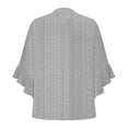 thumbnail image 3 of Short Sleeve Tops for Women Spring Fashion Clothing Bell Lightweight Clothes Cozy Womens Blouses Grey, 3 of 5
