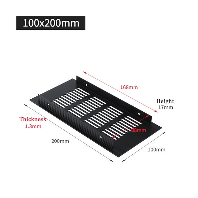 Ruibeauty 100mm Aluminium Rectangular Cabinet Wardrobe Air Vent Grille Ventilation-Cover