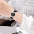 thumbnail image 3 of Reloj de cuarzo informal con esfera redonda y correa de punto redondo a la moda (negro plateado), 3 of 3