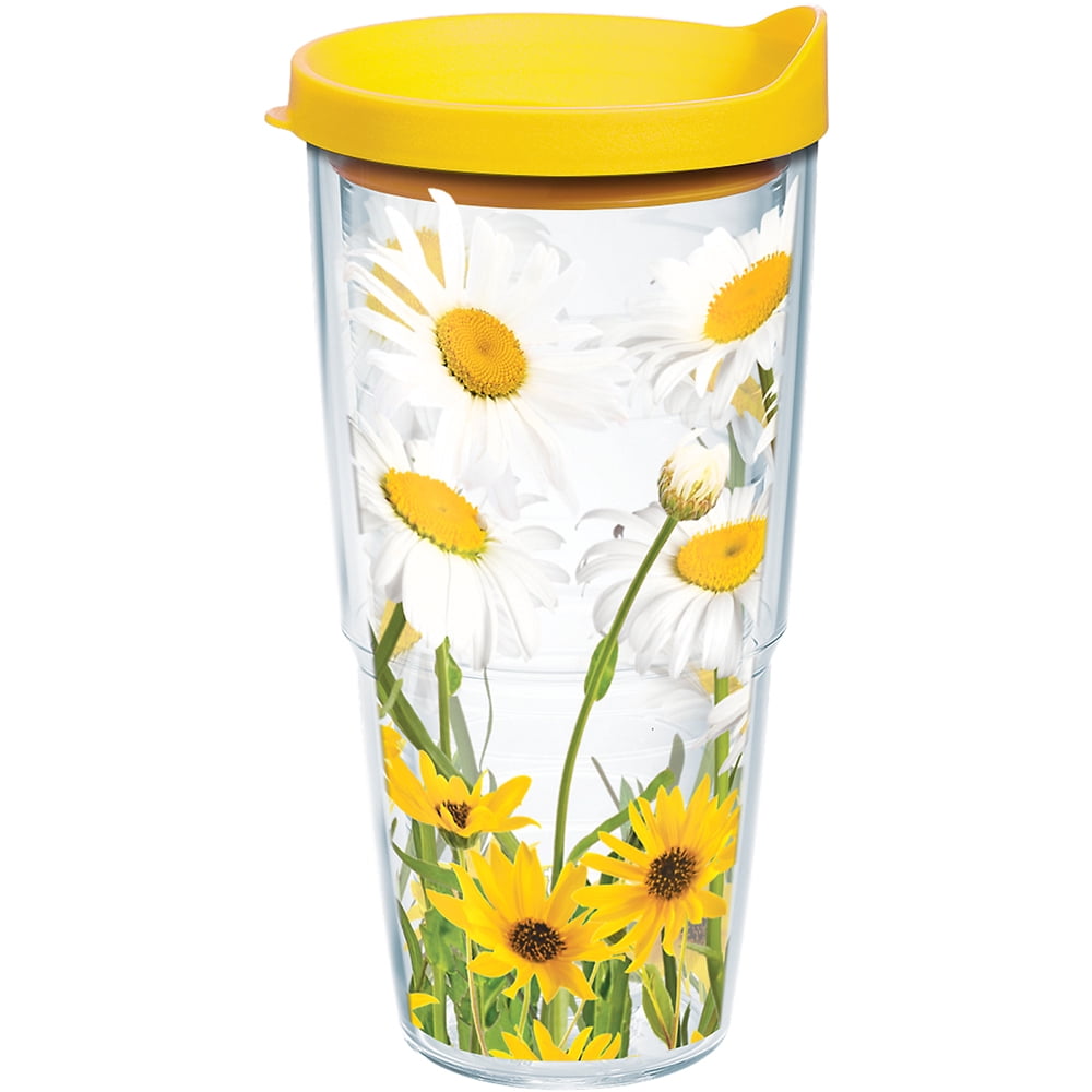 Tervis Made in USA Double Walled White Daisies Insulated Tumbler Cup