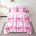 thumbnail image 3 of Homewish Ribbon Bow Tie 7-Piece Twin Bedding Sets,Girls Kawaii Bowknot Bedding Comforter Set,Hotpink White Sheet Sets For Kids,Breathable Home Decor Reversible, 3 of 9