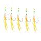 thumbnail image 2 of 5x Candillas de pesca marina múltiples ganchos con suministros de pesca de plumas con perlas luminosas Cebos señuelos para agua salada de agua dulce amarillo, 2 of 8