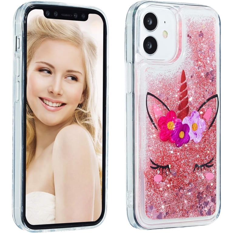 Case for iPhone 12 Mini, iPhone 12 Mini Case Cute Pink Glitter