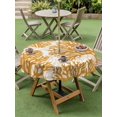 thumbnail image 4 of Outdoor Tablecloth with Umbrella Hole for Patio/Picnic/Party/Camping, Burnt Orange Coral Waterproof Table Cloth Round Cover Washable, Coastal Summer Ocean Nautical Sea (Dia 60"), 4 of 9