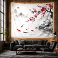 thumbnail image 6 of Koi Fish With Cherry Blossoms and Misty Mountains, Mystical Japanese Inspired for Nature Lovers, Asian Decor Wall Art, Housewarming Gift, Tapestry Wall Hanging for Bedroom and Living Room, 6 of 7