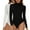 #2 Black White 2 Pack, variant on SHAPEVIVA Long Sleeve Bodysuit for Women Mock Turtle Neck Leotard Jumpsuit Shirt Basic Tops