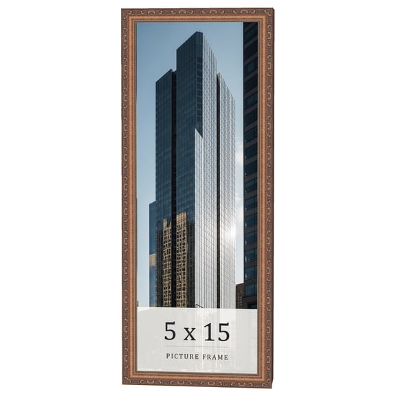 5x15 In Frame Gold Solid Wood Picture Frame Width 1.25 Inches | Interior Frame Depth 0.375 Inches |