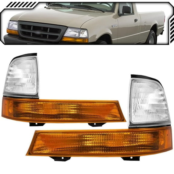 EPIC LIGHTING OE Style Halogen Corner Lights Assembly Replacement for FORD 98-00 RANGER [ FO2520144 FO2521144 F87Z13201BA F87Z13200BA ] Pair