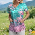 thumbnail image 2 of COMVALUE Womens Heart Printed Animals Nurse Uniforms 2026 Scrub Tops for Women Short Sleeve V Neck Scrub Shirt with Pockets (Pink, 3XL), 2 of 9