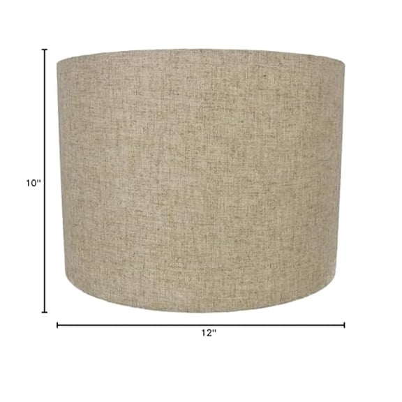 Urbanest Linen Drum Lamp Shade, 12-inch by 12-inch by 10-inch, Natural Flax, Spider-Fitter