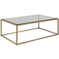 thumbnail image 3 of Uttermost Bravura Contemporary Iron and Tempered Glass Coffee Table in Gold, 3 of 6