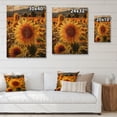 thumbnail image 4 of Designart "A Golden Sunflower Set Against the Sunset I" Floral Print on Natural Pine Wood, 4 of 5