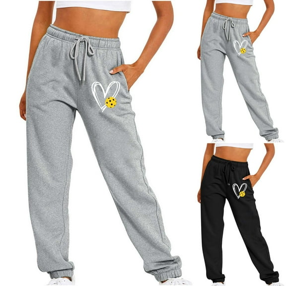Sakmal Valentines Sweatpants for Women Love Baggy Joggers Pants Heart Print Casual Running Womens Sweatpants L