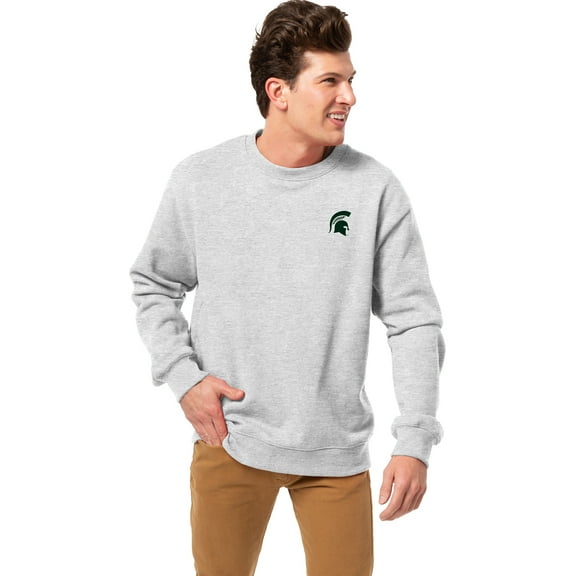 Men's League Collegiate Wear Heather Gray Michigan State Spartans Essentials 2.0 Fleece Pullover Sweatshirt