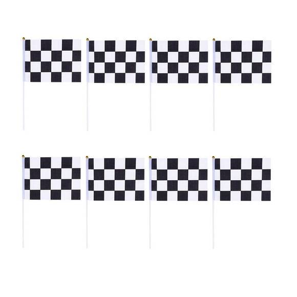 MasteelfCA 30pcs Chequered Formula One F1 Racing Banners Hand Waving Flags (Black + White)