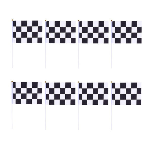 30 banderas a cuadros de carreras de Fórmula 1 F1, banderas que agitan a mano (negro + blanco)