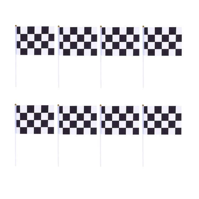 MasteelfCA 30 Pcs Bannières de Course à Carreaux Formule 1 F1 Drapeaux à Agiter à la Main (Noir + Blanc)