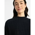 thumbnail image 5 of Time and Tru Women's Pointelle Mock Neck Pullover Sweater with Long Sleeves, Lightweight, Sizes XS-XXXL, 5 of 6
