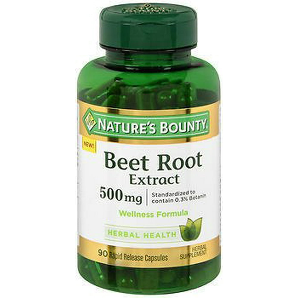 Nature's Bounty Beet Root Extract 500 Mg Rapid Release Capsules 90 Ct