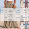 thumbnail image 4 of Women's Cotton Linen High Waist Tie Strap Pleated Wide Leg Pants, Elastic Waist Loose Pocket Resort Trousers, Soft Breathable Summer Bottoms for Travel Daily | TruHer,Light Blue XL, 4 of 7