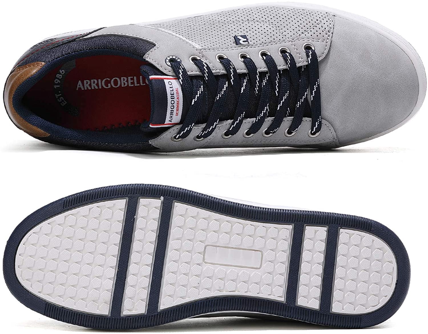 Arrigo Bello NEW Casual Comfortable Walking Gray Navy Sneakers, Men’s Size 10.5 ARRIGO BELLO Casual Shoes Men main image 3
