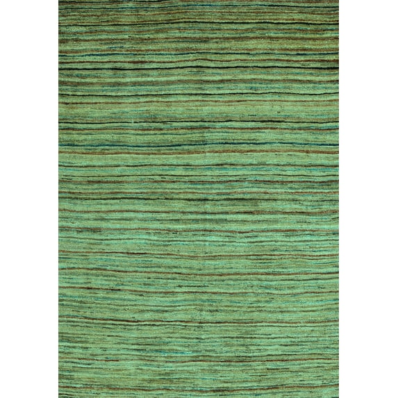 Ahgly Company Indoor Rectangle Abstract Turquoise Blue Modern Area Rugs, 8' x 12'