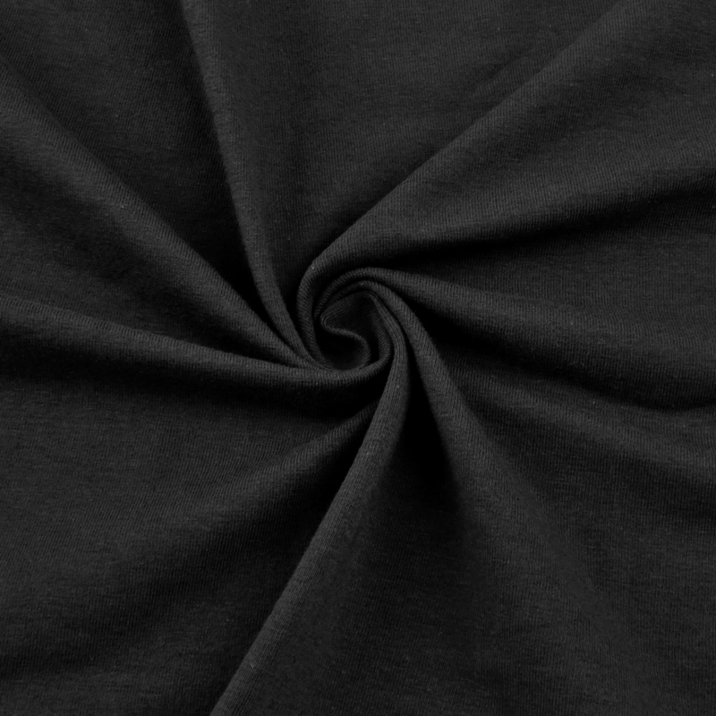 FREE SHIPPING!!! Black Cotton Spandex Jersey Knit Fabric Combed 7oz