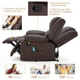 thumbnail image 3 of YODOLLA 2 Seat Leather Recliner Sofa with Massage Heated Function, Home Theater Seating Loveseat Chair in Brown, 3 of 7
