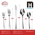 thumbnail image 2 of Hansmart Juego de cubiertos Windsor de 60 piezas – Juego de cubiertos de acero inoxidable para 12 cubiertos de cocina, juego de cubiertos para el hogar, restaurante, hotel, cocina, lavavajillas, utens, 2 of 5