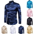 thumbnail image 5 of Mens Casual Collared Slim Dress Shirt Long Sleeve Blouse Button Down Shirts Tops, 5 of 10